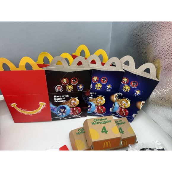 Sonic Movie McDonalds Kid Happy Meal Toy w/3 Empty Nuggets/Fries Boxes & Toys.. - Picture 6 of 8